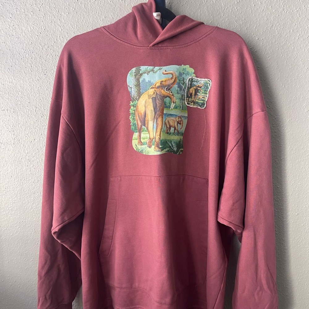 Acne Elephant Print Hoodie in Pink